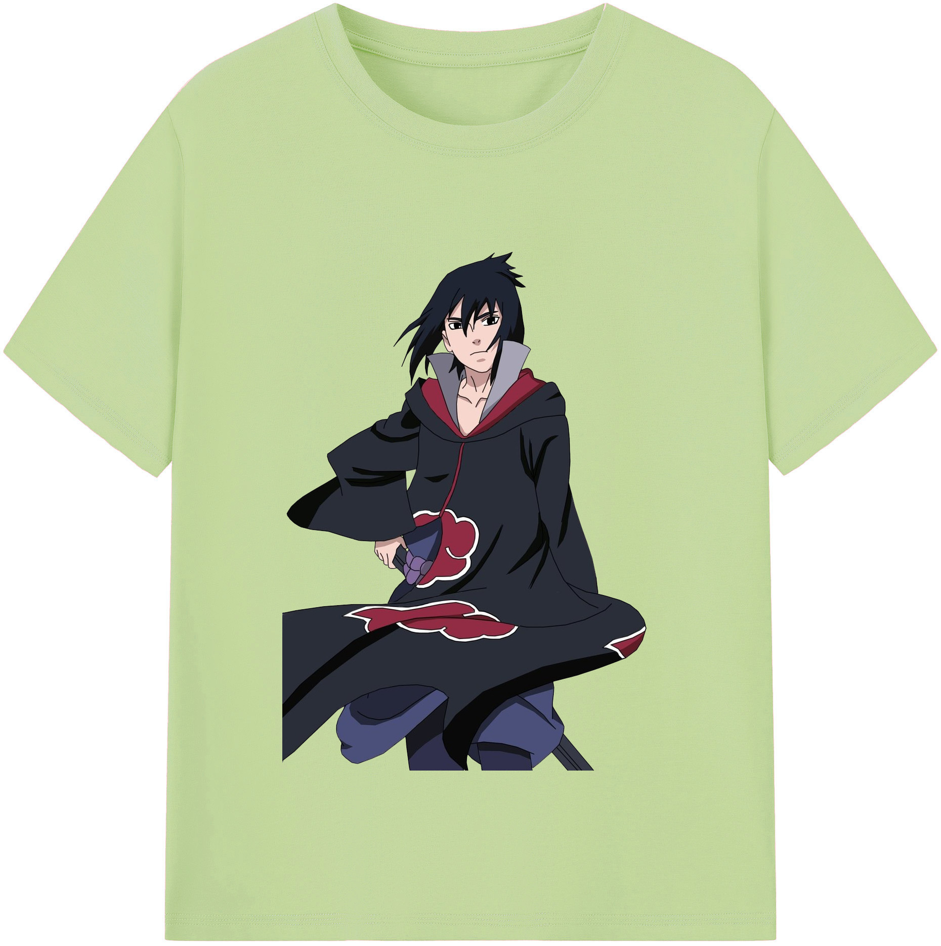 （画像用） NARUTO -ナルト- うちは サスケ Uchiha Sasuke 綿100％半袖Tシャツ（フロントプリント）